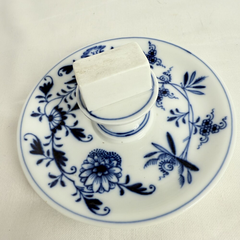Antique Meissen Blue Onion Porcelain Matchbox Holder Traditional Germany - Picture 3 of 12